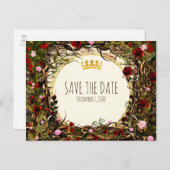 Storybook Princess  Briar Roos Save Date Aankondigingskaart (Voorkant / Achterkant)