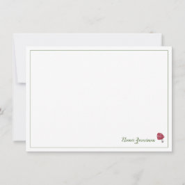 Storybook Red en Green Mushroom Flat Note Kaart