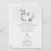 Storybook Silver White Pumpkin Fairy Tale Bridal Kaart (Voorkant)