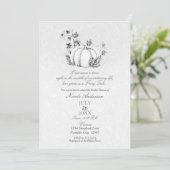 Storybook Silver White Pumpkin Fairy Tale Bridal Kaart (Staand voorkant)