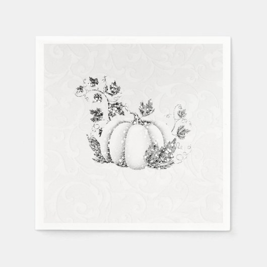 Storybook Silver White Pumpkin Fairy Tale Party Servet (Voorkant)