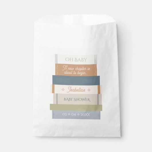 Storybook Stack Nieuw Chapter OH Baby shower Bedankzakje (Voorkant)