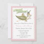  Storybook Stork Baby Shower-uitnodigingen Kaart (Voorkant)