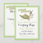  Storybook Stork Baby Shower-uitnodigingen Kaart (Voorkant / Achterkant)