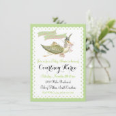 Storybook Stork Baby Shower-uitnodigingen Kaart (Staand voorkant)