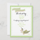 Storybook Stork Baby Shower-uitnodigingen Kaart (Achterkant)