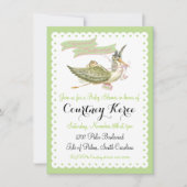 Storybook Stork Baby Shower-uitnodigingen Kaart (Voorkant)