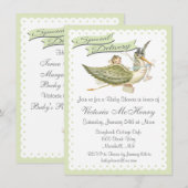  Storybook Stork Baby Shower-uitnodigingen Kaart (Voorkant / Achterkant)