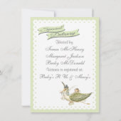 Storybook Stork Baby Shower-uitnodigingen Kaart (Achterkant)