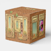 Storybook Style Cozy Cafe Brown Brick, Favor Box Bedankdoosjes (Achterkant)