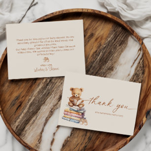 Storybook Teddy Bear Baby shower Dank je kaart