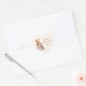 Storybook Teddy Bear Boho Baby Shower Hart Sticker (Envelop)