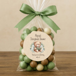 Storybook Teddy Bear Gastfavoriet Dank je wel Ronde Sticker