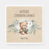 Storybook Teddy Bear Greenery Baby shower Welkom Servet (Voorkant)