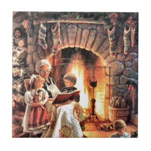 Storybook-tijd met oma bij Kerstmis Tegeltje