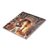 Storybook-tijd met oma bij Kerstmis Tegeltje (Zijkant)