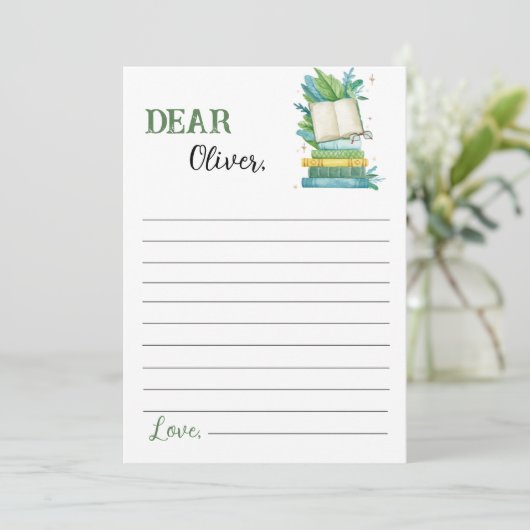 Storybook Time Capsule Note Message Kaart (Staand voorkant)