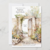 Storybook Tuin Villa Bruiloft Kaart (Voorkant)