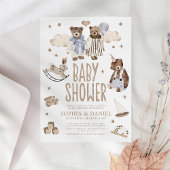 Storybook Whimsical Beren Joint Baby shower Kaart