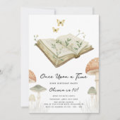 Storybook Whimsical Watercolor Boek Verjaardag Kaart (Voorkant)