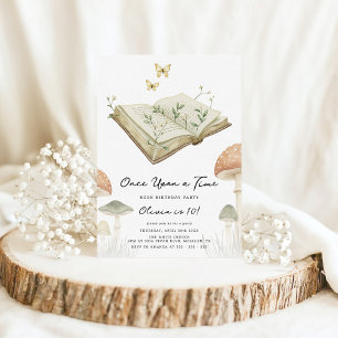 Storybook Whimsical Watercolor Boek Verjaardag Kaart