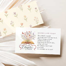 Storybook Wildflower Boeken voor Baby shower Informatiekaartje