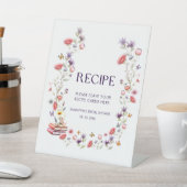 Storybook Wildflower Bridal Shower Recipe Reclamebord Met Voetstuk (Insitu)