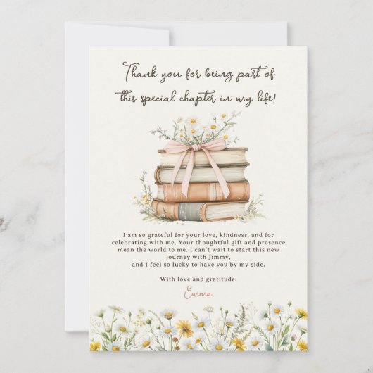  Storybook Wildflower Chapter Vrijgezellenfeest Bedankkaart (Voorkant)