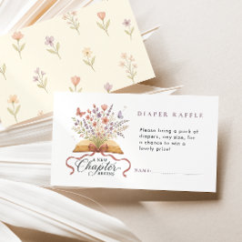 Storybook Wildflower Luier Raffle Baby shower Informatiekaartje