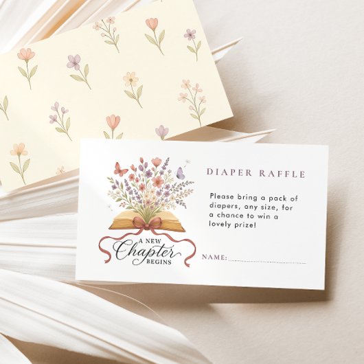 Storybook Wildflower Luier Raffle Baby shower Informatiekaartje