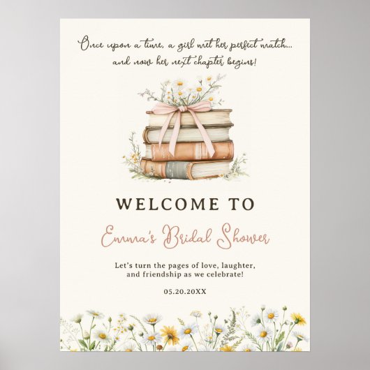 Storybook Wildflowers Welkom vrijgezellenfeest Poster (Voorkant)