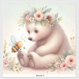 Storybook Woodland Babies Beer en Bijen Sticker