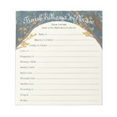 Storybook Woodland Baby shower Finish Phrase Game Notitieblok (Voorkant)