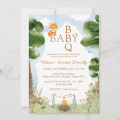 Storybook Woodland Fox Baby BBQ Douche Kaart (Voorkant)