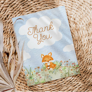 Storybook Woodland Fox Baby shower Bedankkaart