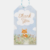 Storybook Woodland Fox Baby shower Dank u Cadeaulabel (Voorkant)