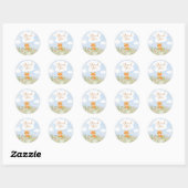 Storybook Woodland Fox Baby shower Dank u Ronde Sticker (Vel)