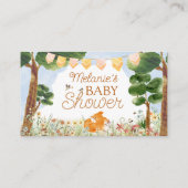 Storybook Woodland Fox Baby shower Display Douche Informatiekaartje (Achterkant)