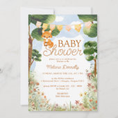 Storybook Woodland Fox Baby shower Kaart (Voorkant)
