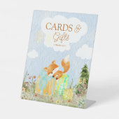 Storybook Woodland Fox Baby shower Kaarten en gesc Reclamebord Met Voetstuk (Voorkant)