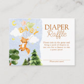 Storybook Woodland Fox Baby shower Luier Raffle Informatiekaartje (Voorkant)