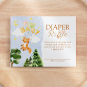 Storybook Woodland Fox Baby shower Luier Raffle Informatiekaartje