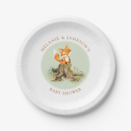 Storybook Woodland Fox Baby shower Papieren Bordje