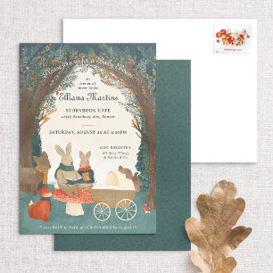 Storybook Woodland Friends Baby shower Invitation Kaart
