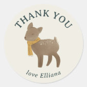 Storybook Woodland Friends Baby shower Ronde Sticker (Voorkant)