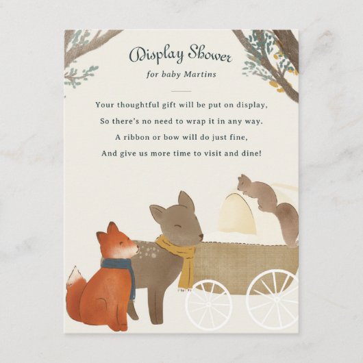 Storybook Woodland Friends Display Douche Informatiekaartje (Voorkant)