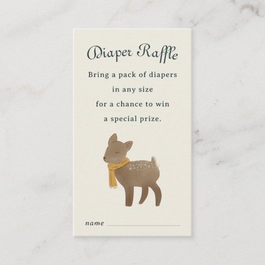 Storybook Woodland Friends Luier Raffle Enclosure Informatiekaartje (Voorkant)