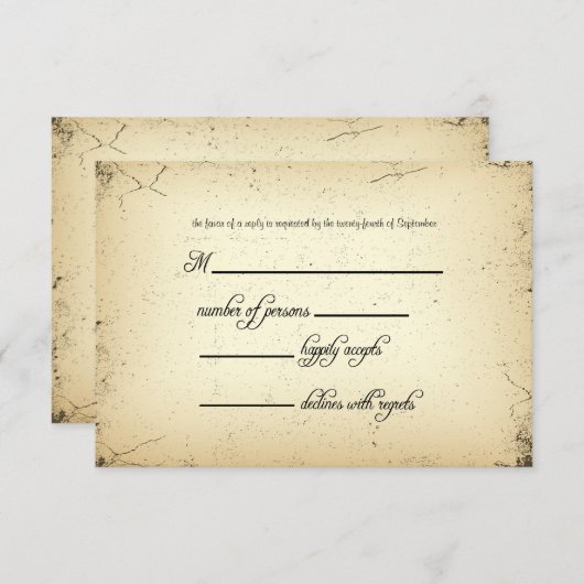 Storyline Weddenschap RSVP-reactiekaart RSVP Kaartje (Voorkant / Achterkant)