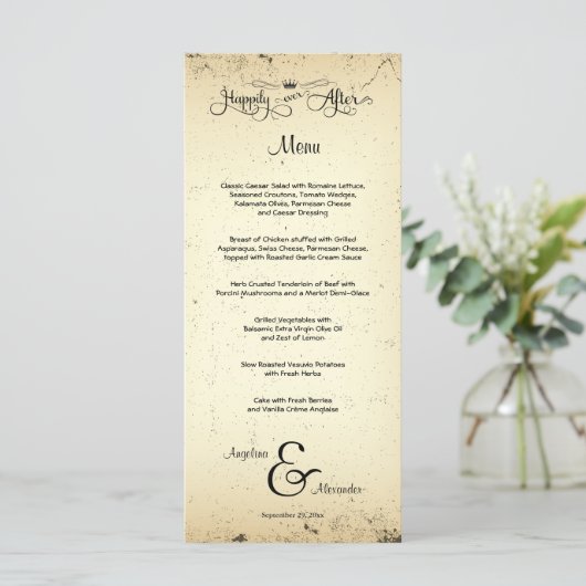 Storyline  Wedding Menu Kaart (Staand voorkant)