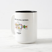 Storytell-genen binnen (DNA-replicatie) Tweekleurige Koffiemok (Voorkant links)